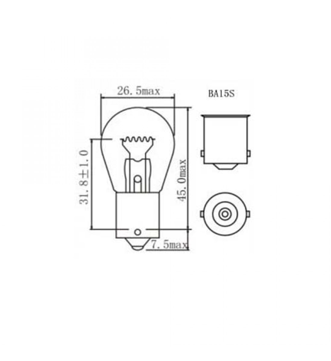 Bec halogen S25 12V 21W BA15S