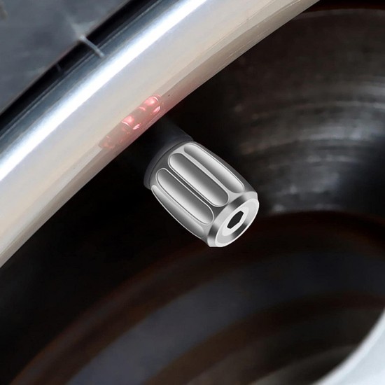 Set capacele valva auto, striații, universale, anti furt, argintii Set capacele valva auto, striații, universale, anti furt, argintii