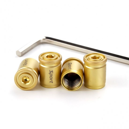 Set capacele valva auto, cilindrice, universale, anti furt, aurii Set capacele valva auto, cilindrice, universale, anti furt, aurii