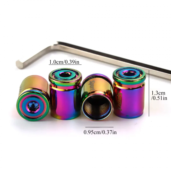 Set capacele valva auto, cilindrice, universale, anti furt, multicolor Set capacele valva auto, cilindrice, universale, anti furt, multicolor