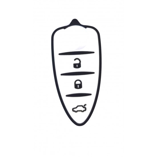 Butoane cauciuc pt cheie Alfa Romeo alb+negru Butoane cauciuc pt cheie Alfa Romeo alb+negru