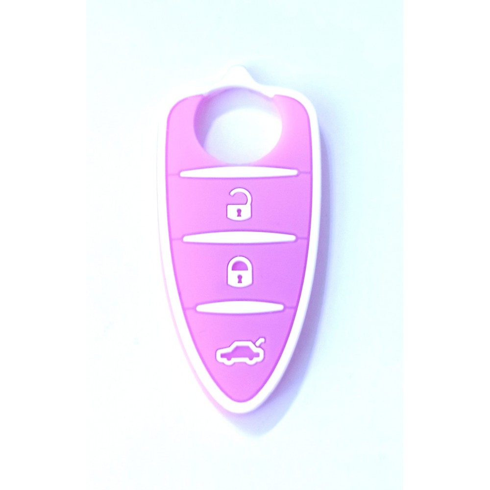 Butoane cauciuc pt cheie Alfa Romeo roz+alb