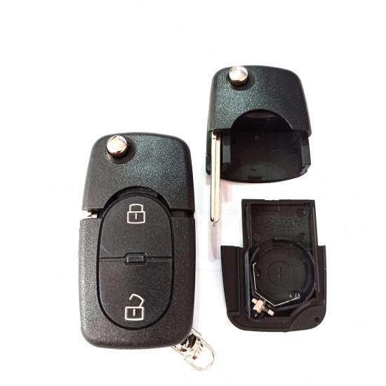 Carcasa Cheie Briceag VW Golf 2 but rotunde  cu locas de baterie 2032 Carcasa Cheie Briceag VW Golf 2 but rotunde  cu locas de baterie 2032