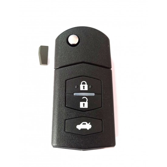 Cheie completa Mazda, 3 but, cu electronica si cip  Cheie completa Mazda, 3 but, cu electronica si cip
