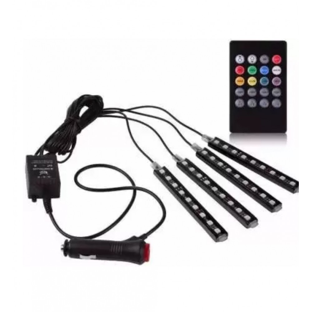 Leduri Ambientale Auto, RGB, 9SMD, control aplicatie telefon, sincronizare muzica