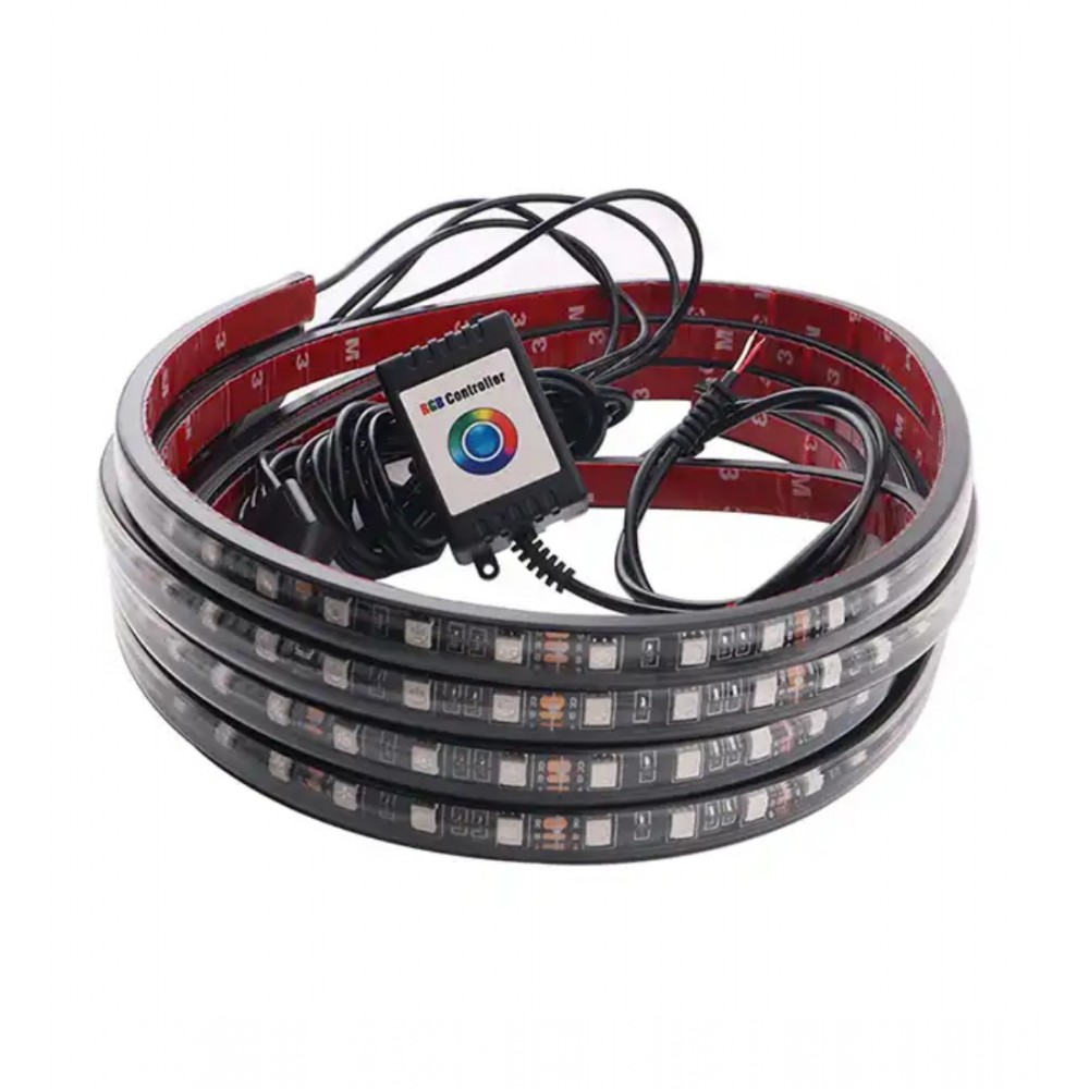 Kit Iluminare Auto, RGB, control sunet voce, 2 buc x 90 cm si 2 buc x 120 cm