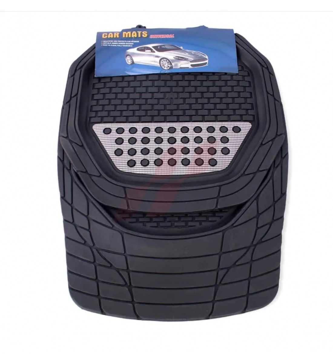 Set covorase fata si spate Universal 4 buc cauciuc impermeabil Negru+Argintiu - AutoParadoxSystem.ro Produs - Set covorase fata si spate Universal 4 buc cauciuc impermeabil Negru+Argintiu - AutoParadoxSystem.ro