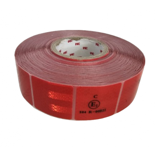 Banda reflectorizanta intrerupta rosie 3 M