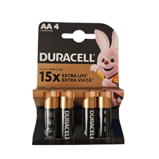 Set 4 baterii Duracell R6 Extra Life Set 4 baterii Duracell R6 Extra Life