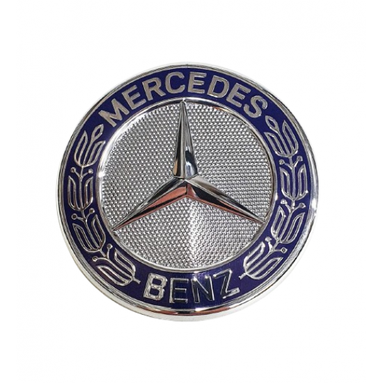 Emblema capota fata Mercedes Benz, 57mm, albastra Emblema capota fata Mercedes Benz, 57mm, albastra