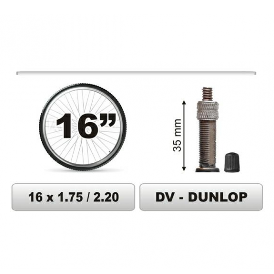 Camera pentru bicicleta 16X1,75/2,20 Camera pentru bicicleta 16X1,75/2,20