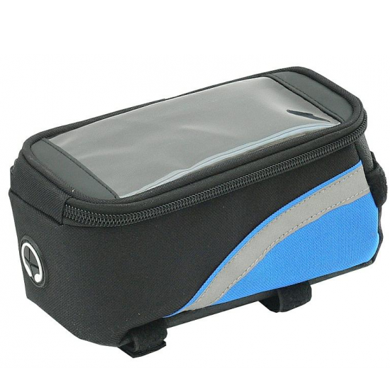 Husă universală pentru biciclete cu husă pentru smartphone, negru cu albastru Husă universală pentru biciclete cu husă pentru smartphone, negru cu albastru