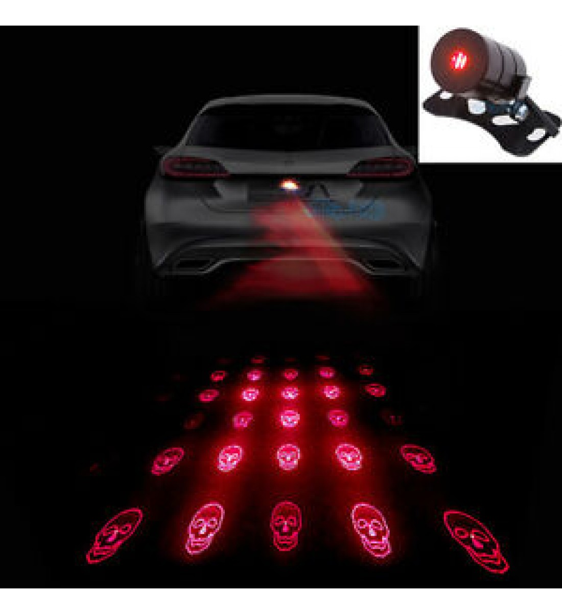 Lumina de ceata cu laser tip craniu Lumina de ceata cu laser tip craniu