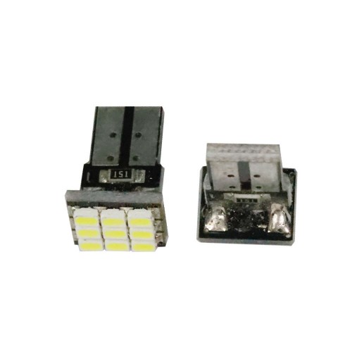 Set 2 becuri auto W5W/ T10-9 Smd-alb