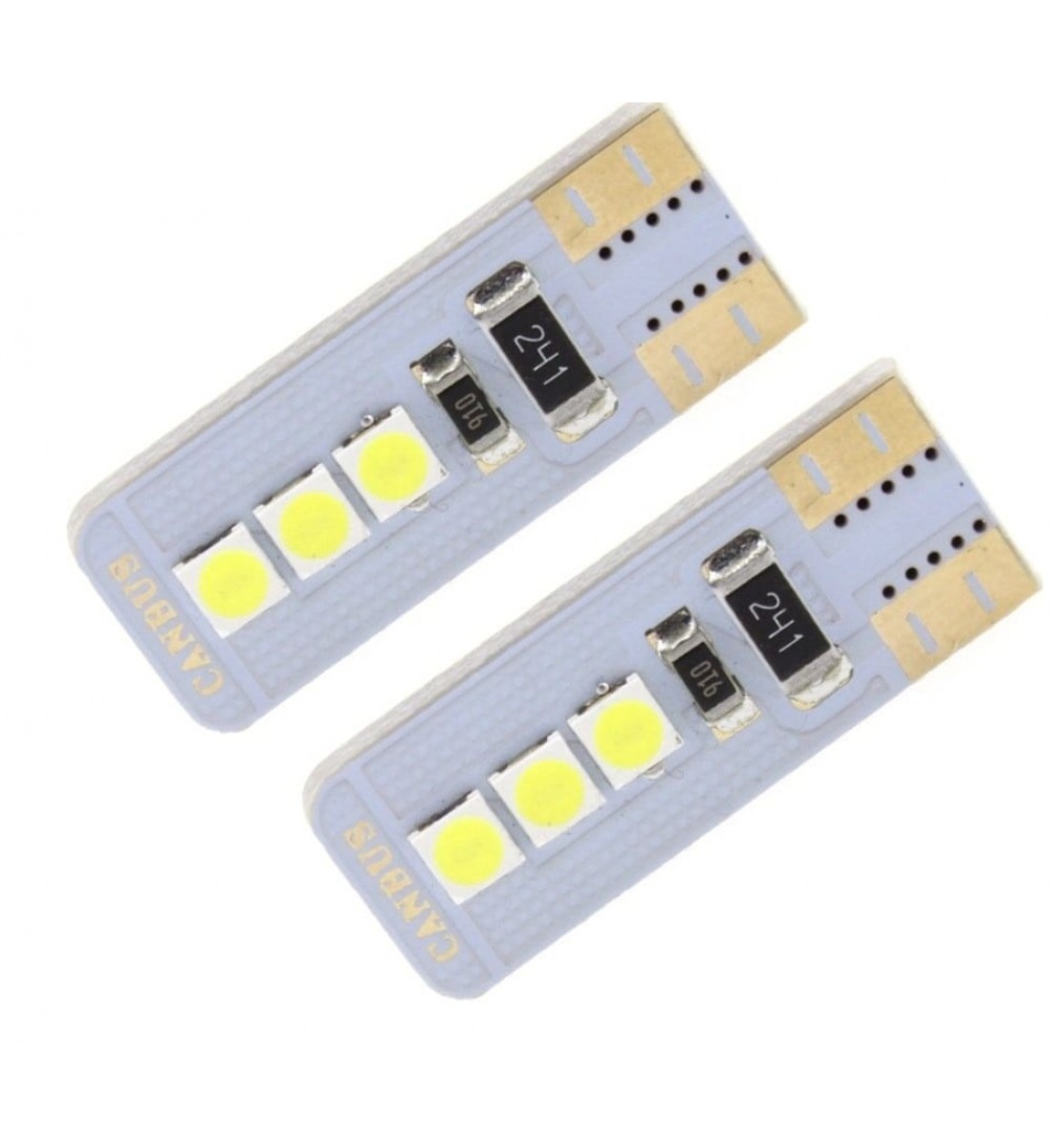 Set 2 becuri auto W5W/ T10- 6 smd CANBUS-alb