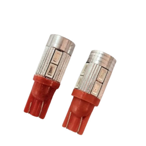 Set 2 becuri auto W5W/T10- 10 Smd cu lupa