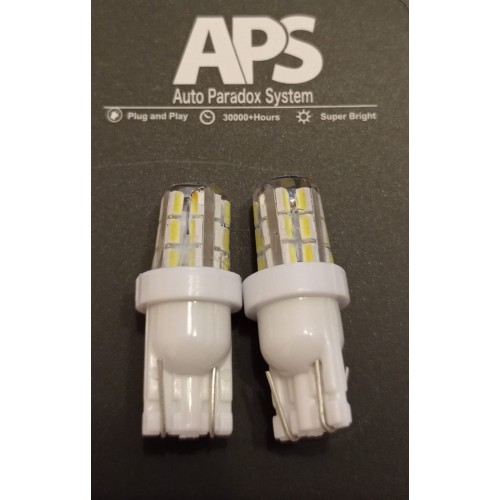 Set 2 becuri auto W5W/T10-24 Smd 12V-alb