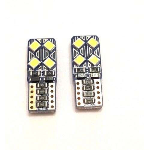 Set 2 becuri auto W5W/ T10-4 Smd- 12V- CANBUS-alb