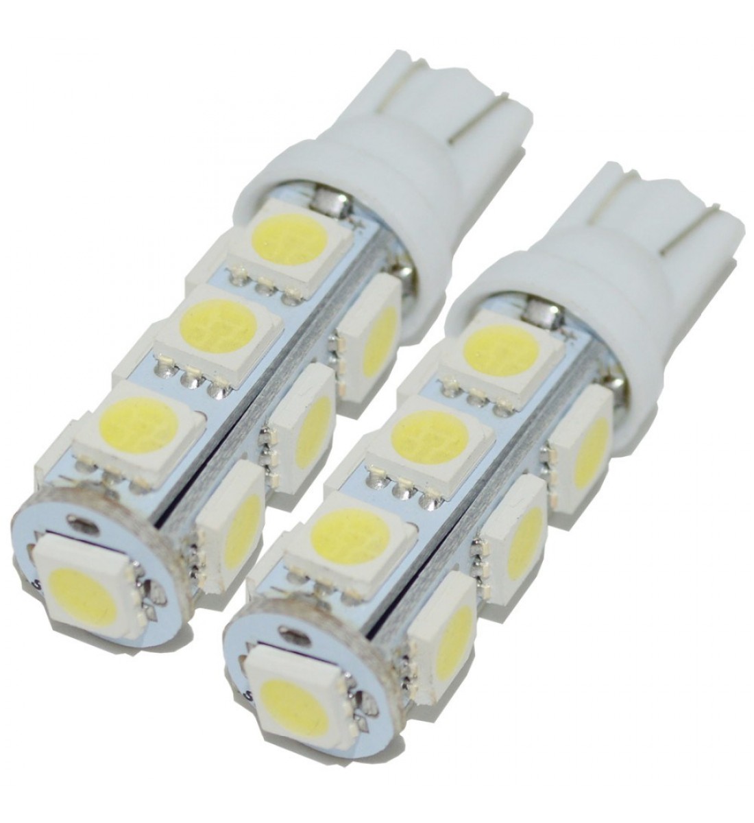 Set 2 becuri auto W5W/ T10 -5050-13 SMD 12V ALB