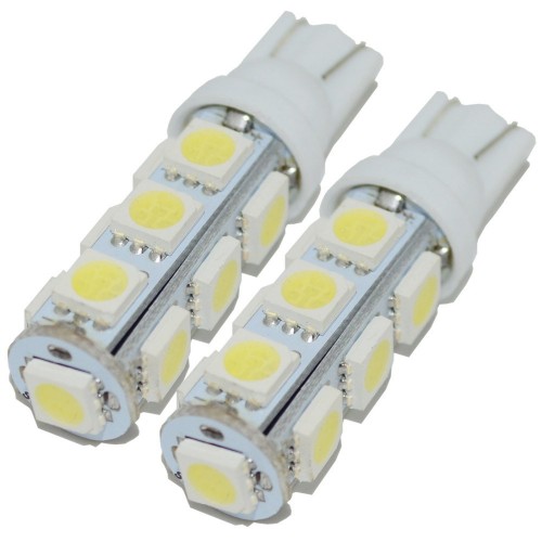 Set 2 becuri auto W5W/ T10 -5050-13 SMD 12V ALB