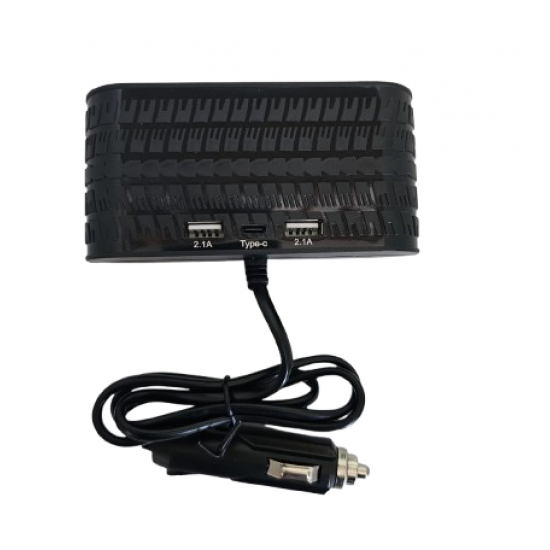 Încărcător Auto Olesson 120W cu 4 Ieșiri, 2 Porturi USB și Port Tip C