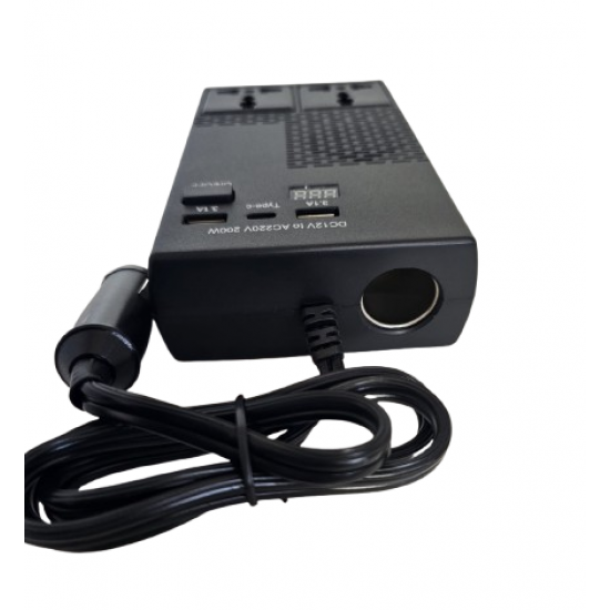 Invertor Auto Olesson 200W Inteligent cu 2 Prize Universale și Încărcare Rapidă