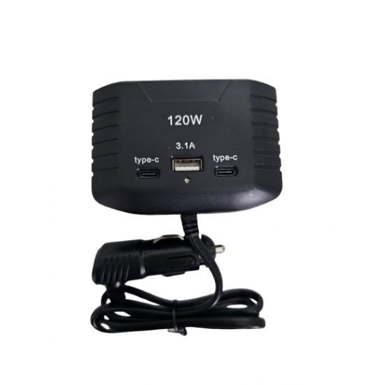 Încărcător auto Olesson 3 Cai cu USB și 2 Mufe Tip C Încărcător auto Olesson 3 Cai cu USB și 2 Mufe Tip C