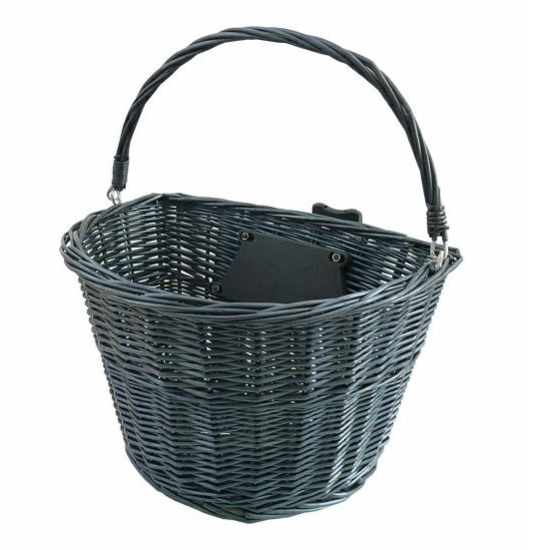 Cos de bicicleta din racghita neagra Cos de bicicleta din racghita neagra