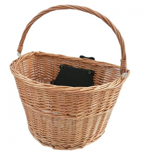 Cos de bicicleta din rachita natural 