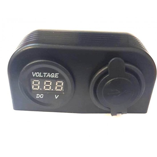 Incarcator bricheta cu voltmetru 12/24V Incarcator bricheta cu voltmetru 12/24V