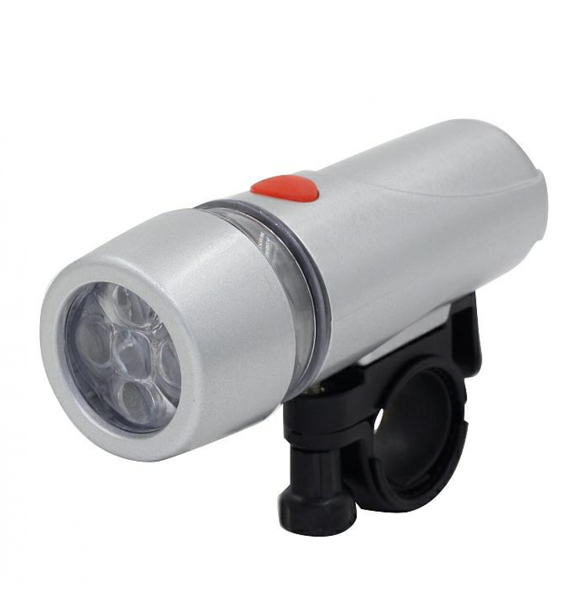 Lampa argintie pt bicicleta cu  5 leduri super albe ,