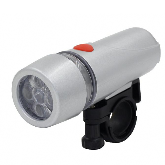 Lampa argintie pt bicicleta cu  5 leduri super albe , Lampa argintie pt bicicleta cu  5 leduri super albe ,