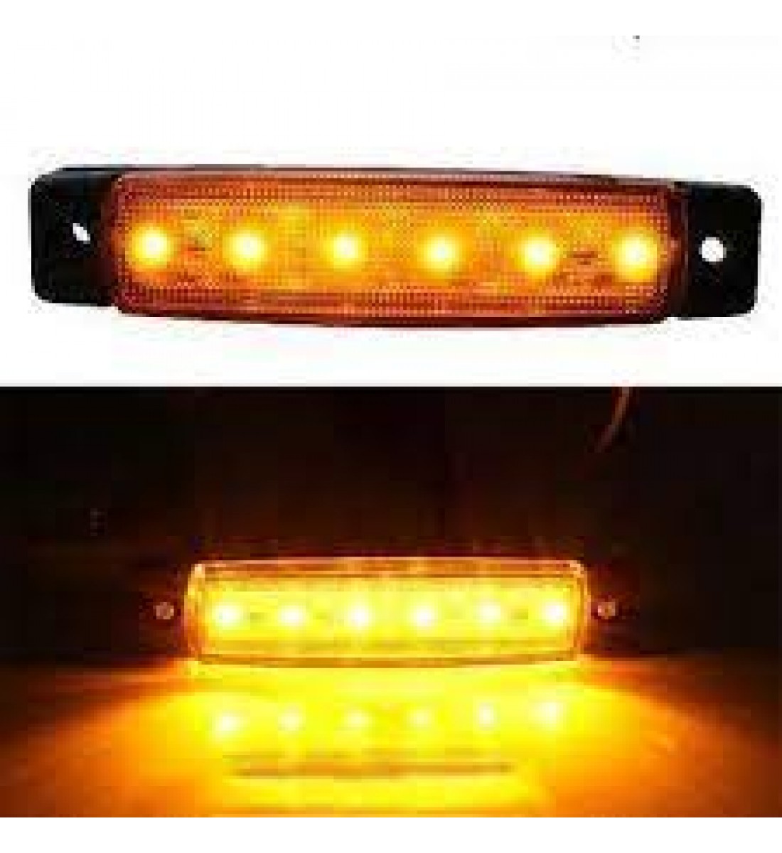 Lampa laterala 6 leduri 24 V Galbena