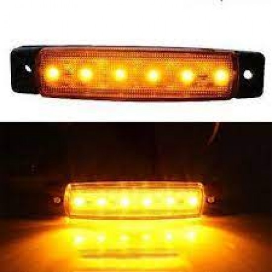Lampa laterala 6 leduri 24 V Galbena