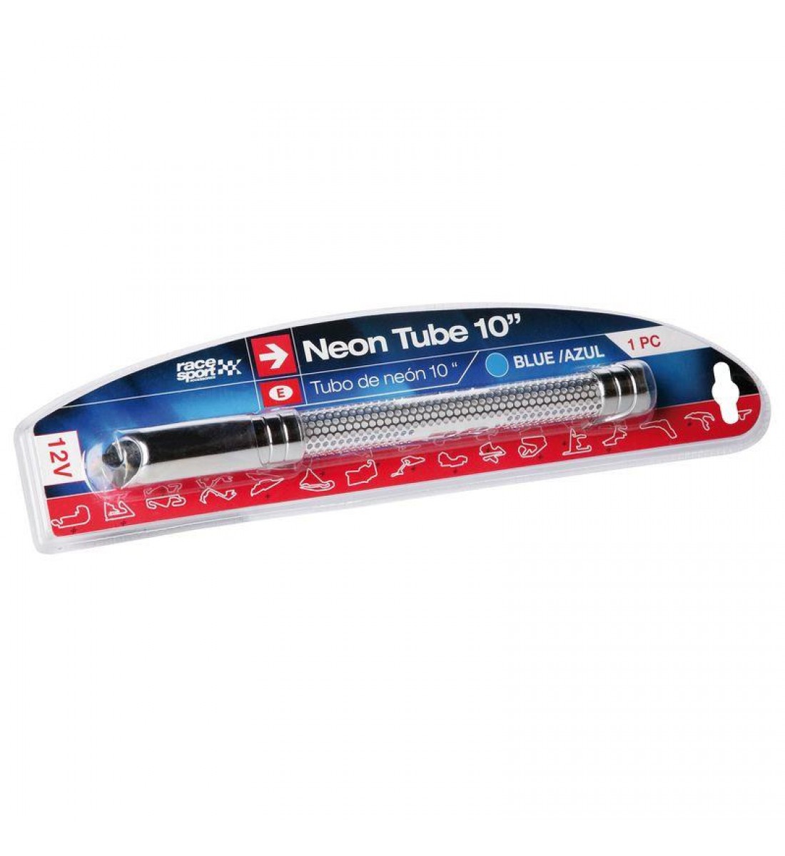 Tub neon 10" albastru cu grila de aluminiu