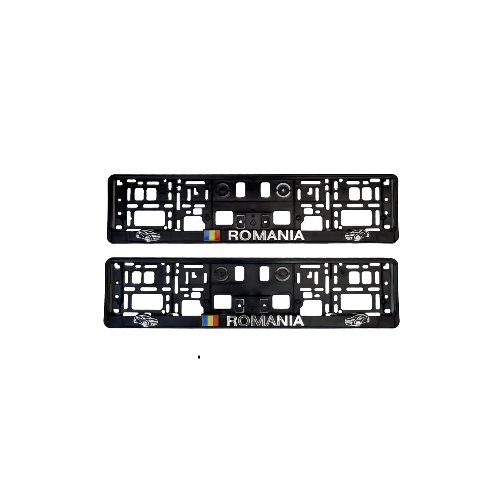 Set 2 suporti numar inmatriculare 3D "ROMANIA"