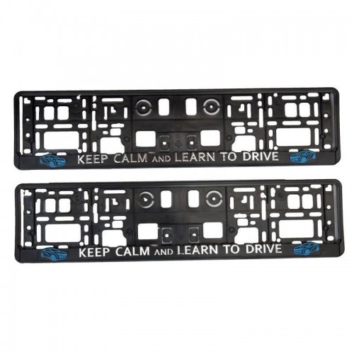 Set 2 suporti numar inmatriculare 3D Keep Calm AND Learn To Drive