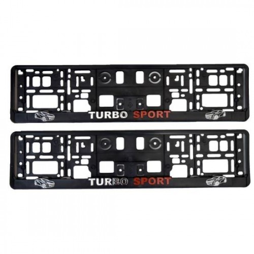 Set 2 suporti numar inmatriculare 3D TURBO SPORT