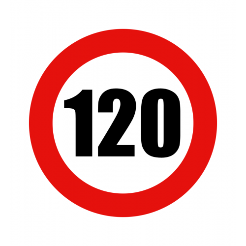 Abțibild limitator viteză, 120 km