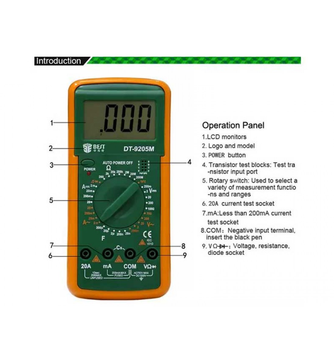 Multimetru Digital BST-9205M