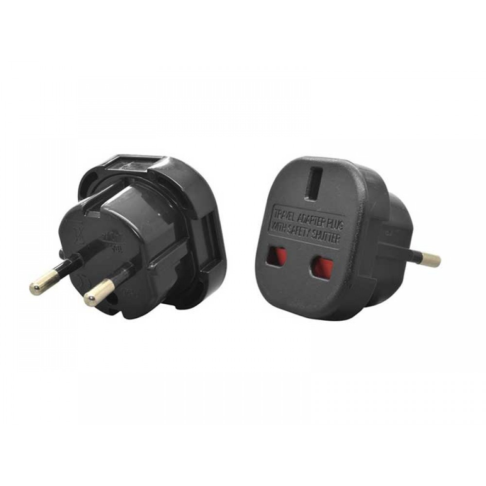 Adaptor stecher UK/USA/RO negru