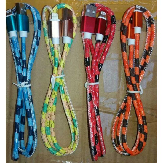 Cablu Iphone cu model din fir auriu, albastru Cablu Iphone cu model din fir auriu, albastru