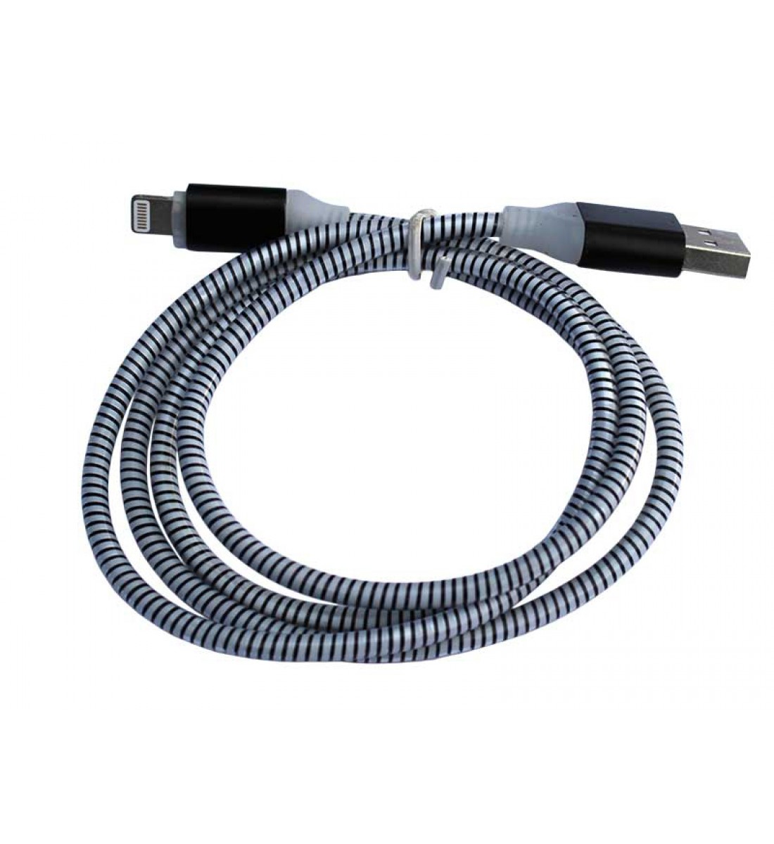 Cablu iphone gri/ negru cu led Cablu iphone gri/ negru cu led