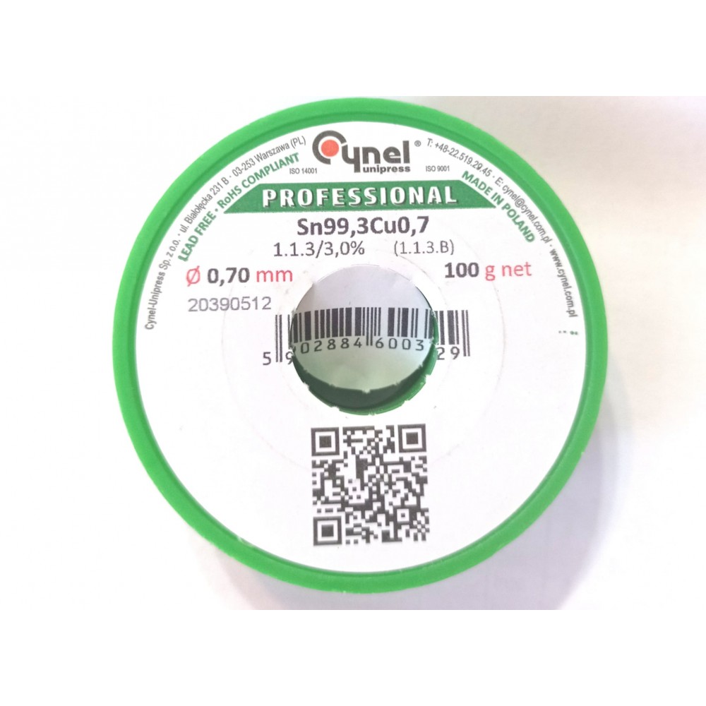 Fludor 0.7mm profesional 100g Cynel fara plumb