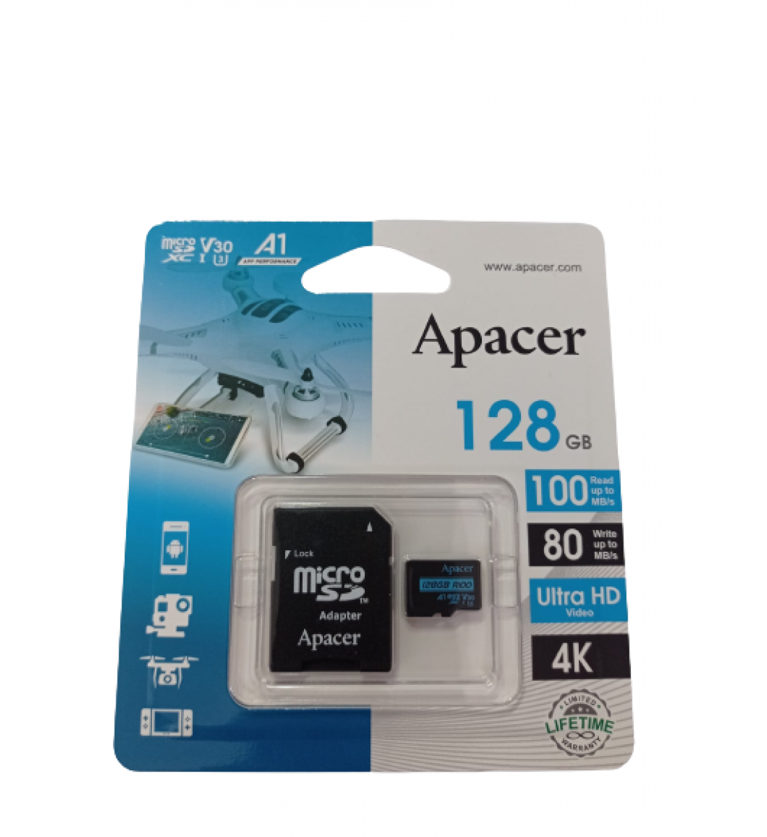 Micro SD XC UHS-I Apacer, 128GB, clasa10 cu adaptor SD