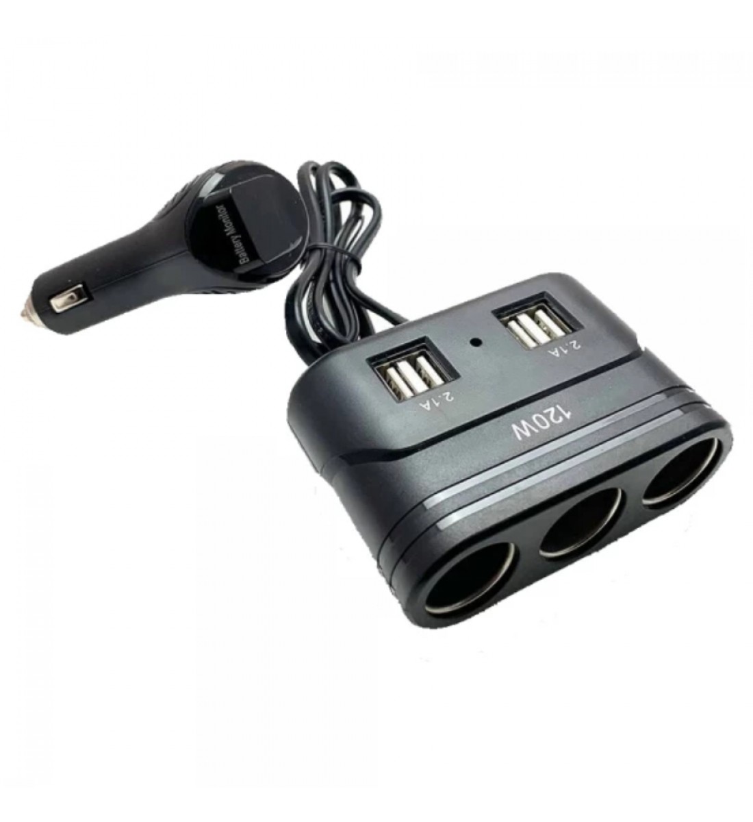 Încărcător Auto Olesson 1680, 120w, cu 3 Prize și 4 Porturi USB