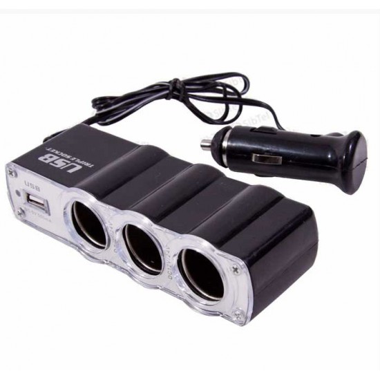 Încărcător Auto Olesson WF-0120, 60W, 3 Porturi Brichetă și 1 USB, Negru-Argintiu Încărcător Auto Olesson WF-0120, 60W, 3 Porturi Brichetă și 1 USB, Negru-Argintiu