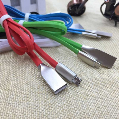 Cablu microusb cu mufe in carcasa de metal negru